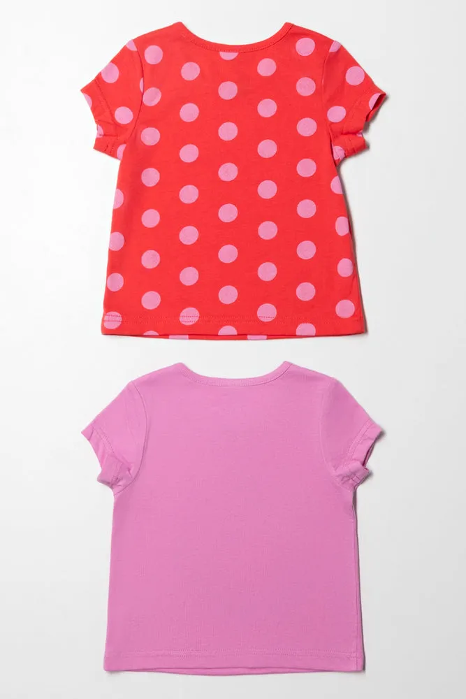 2 Pack Spot T-Shirts Red & Lilac