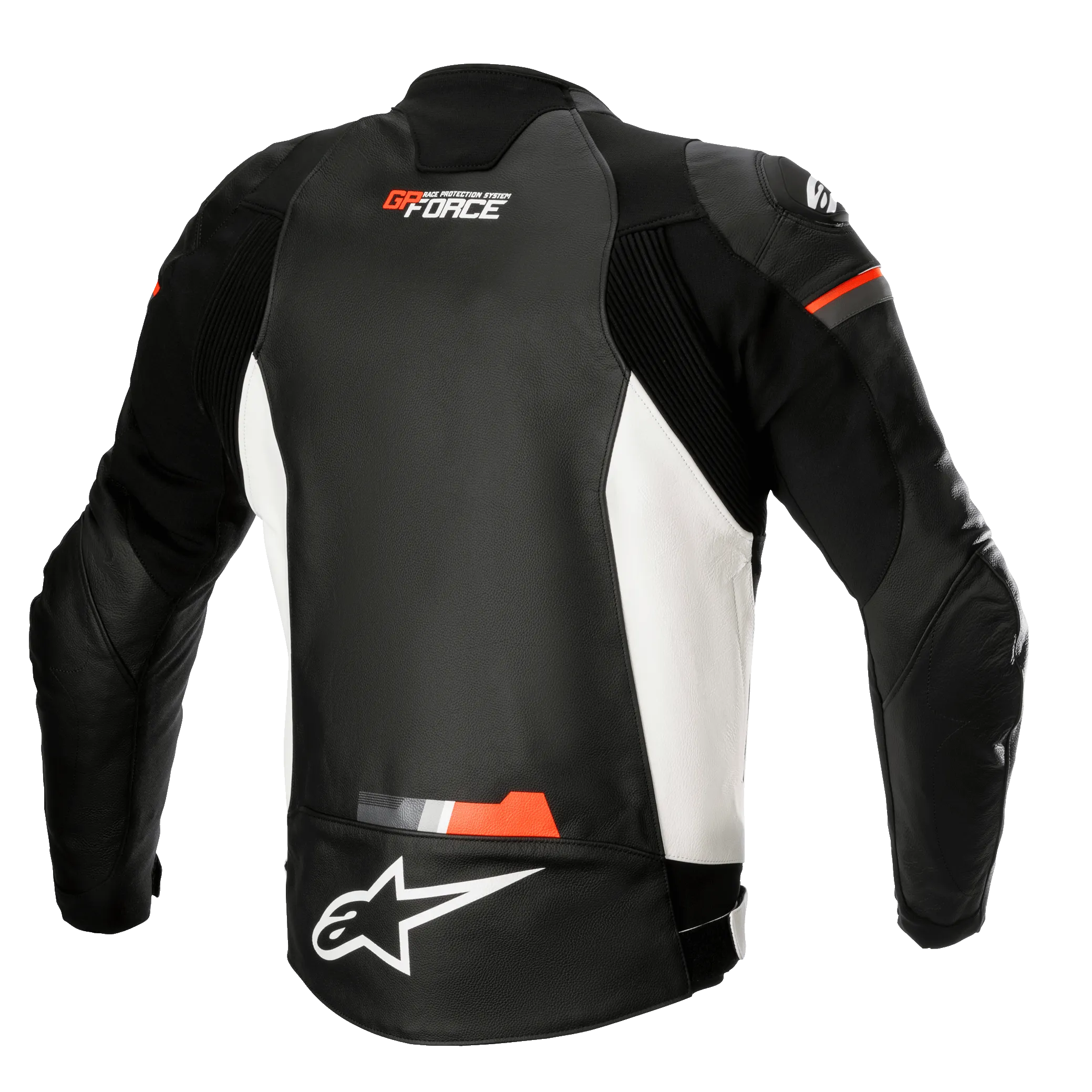 ALPINESTARS GP FORCE LEATHER AIRFLO JACKET - BLACK/WHITE/RED FLURO