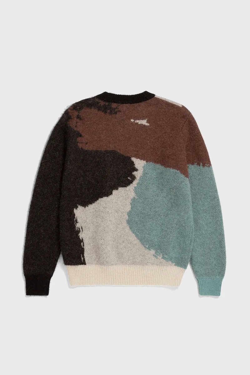 Arild Alpaca Mohair Jacquard Sweater - Espresso*