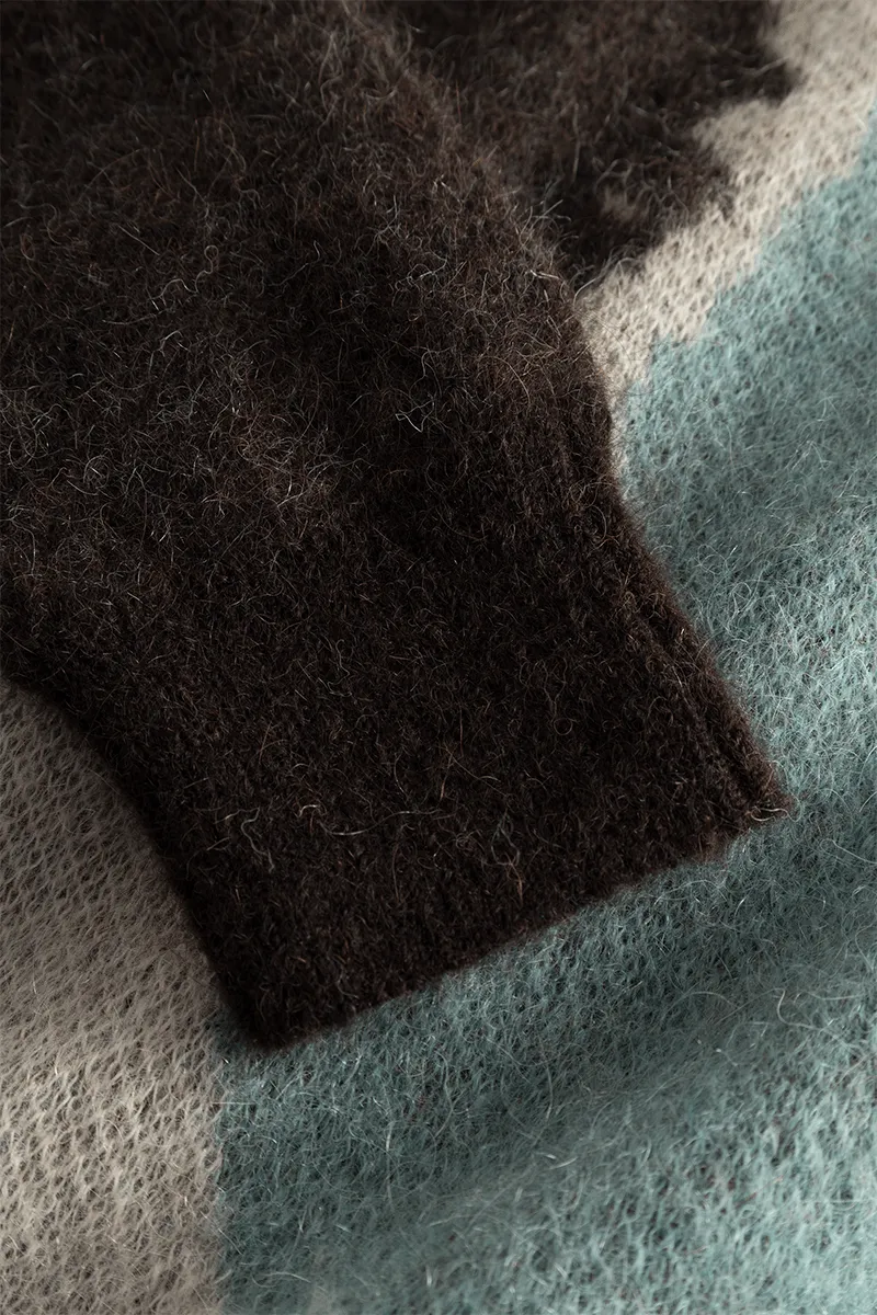 Arild Alpaca Mohair Jacquard Sweater - Espresso*