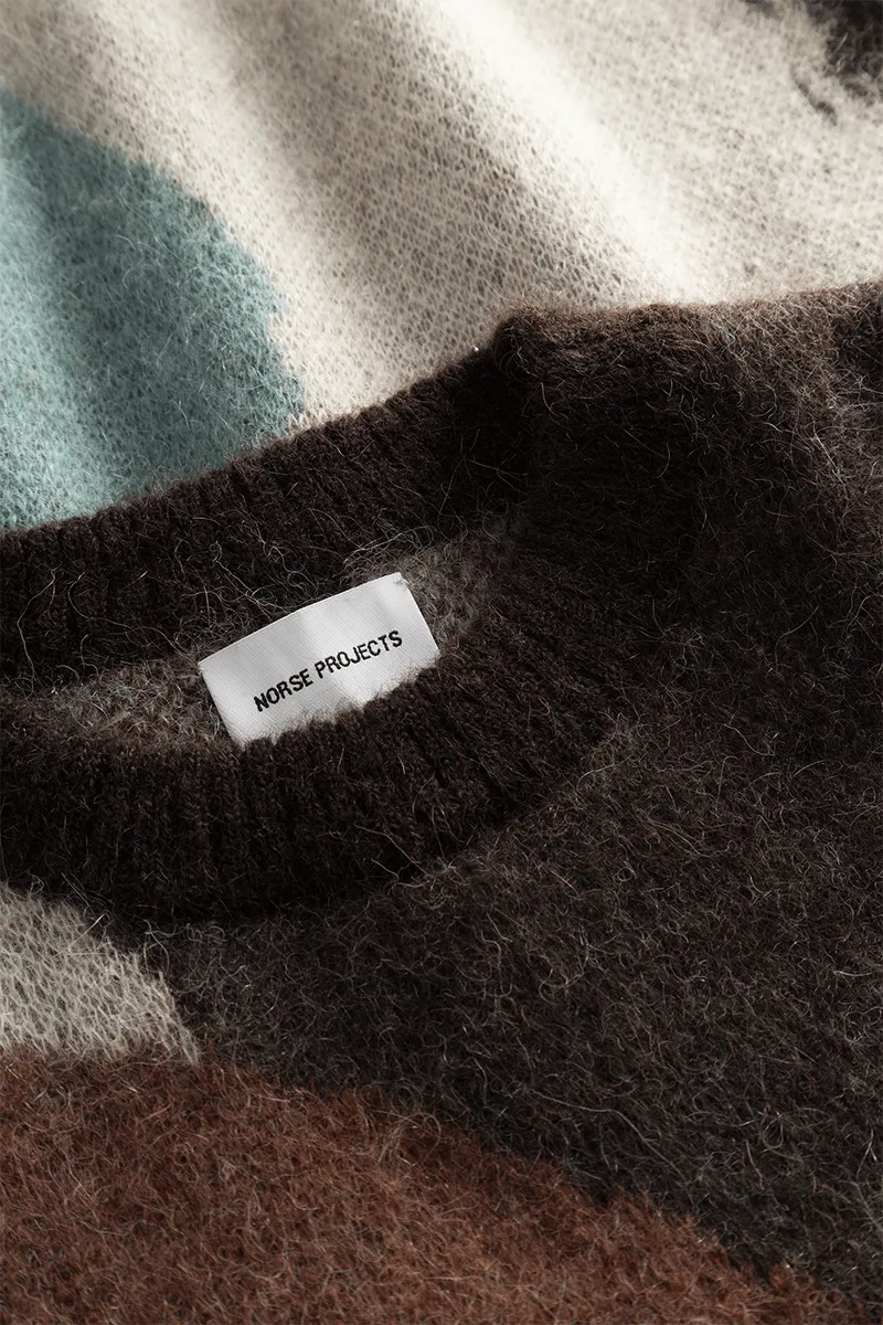 Arild Alpaca Mohair Jacquard Sweater - Espresso*