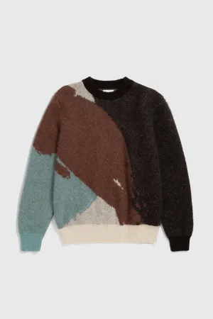 Arild Alpaca Mohair Jacquard Sweater - Espresso*