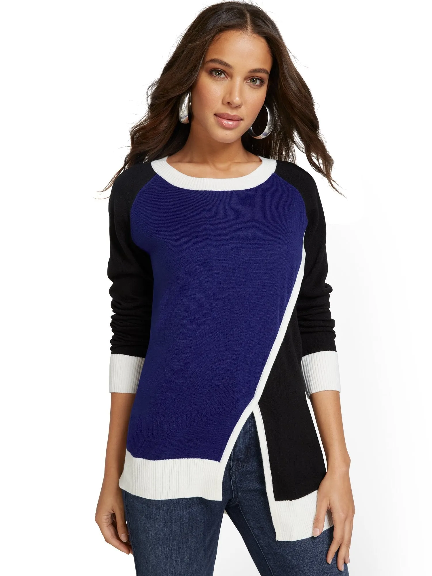 Asymmetrical Colorblock Sweater