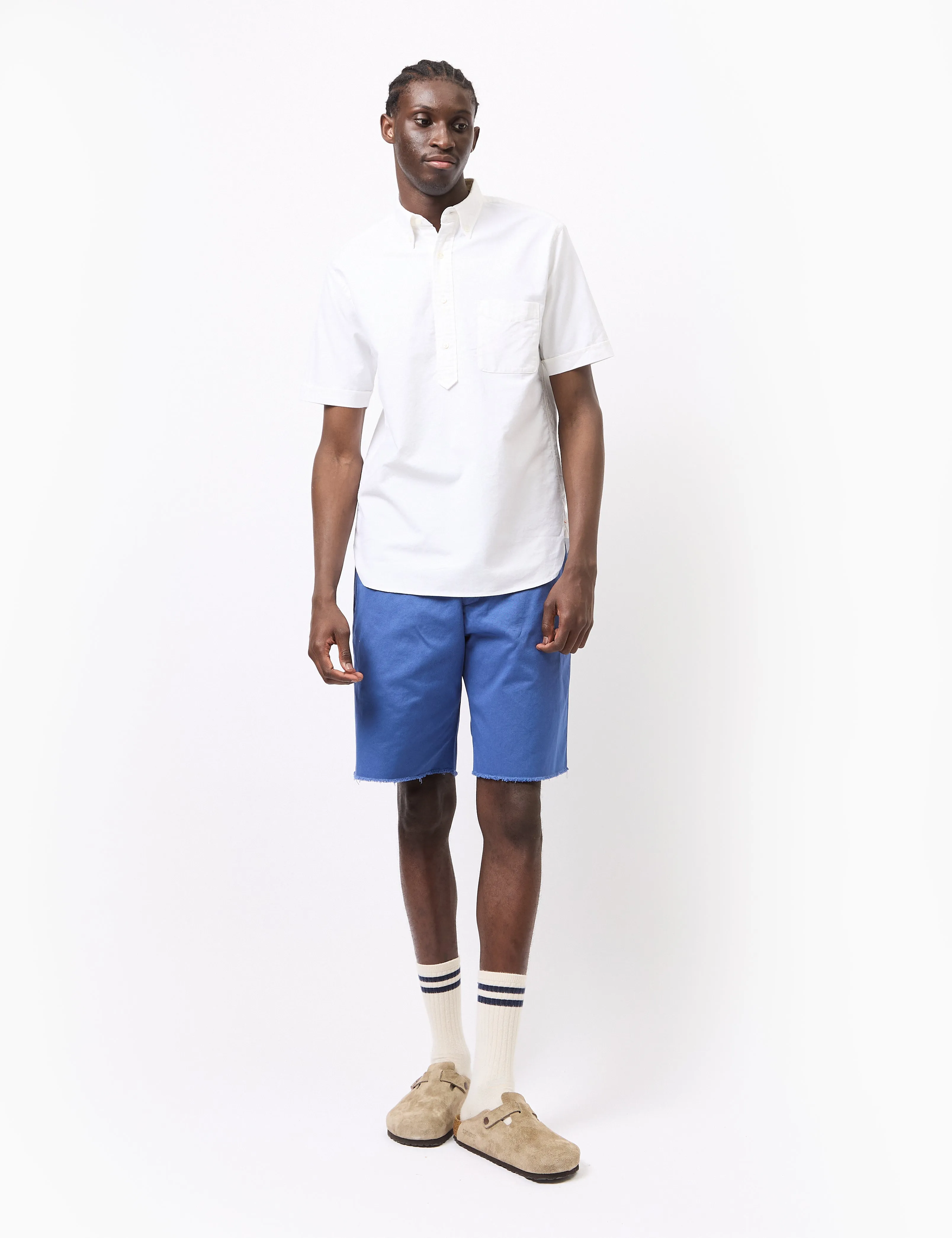 Beams Plus B.D. Pullover Short Sleeve Oxford Shirt - White