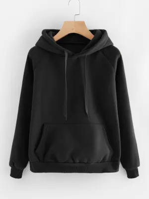 Black Plain Hoodie