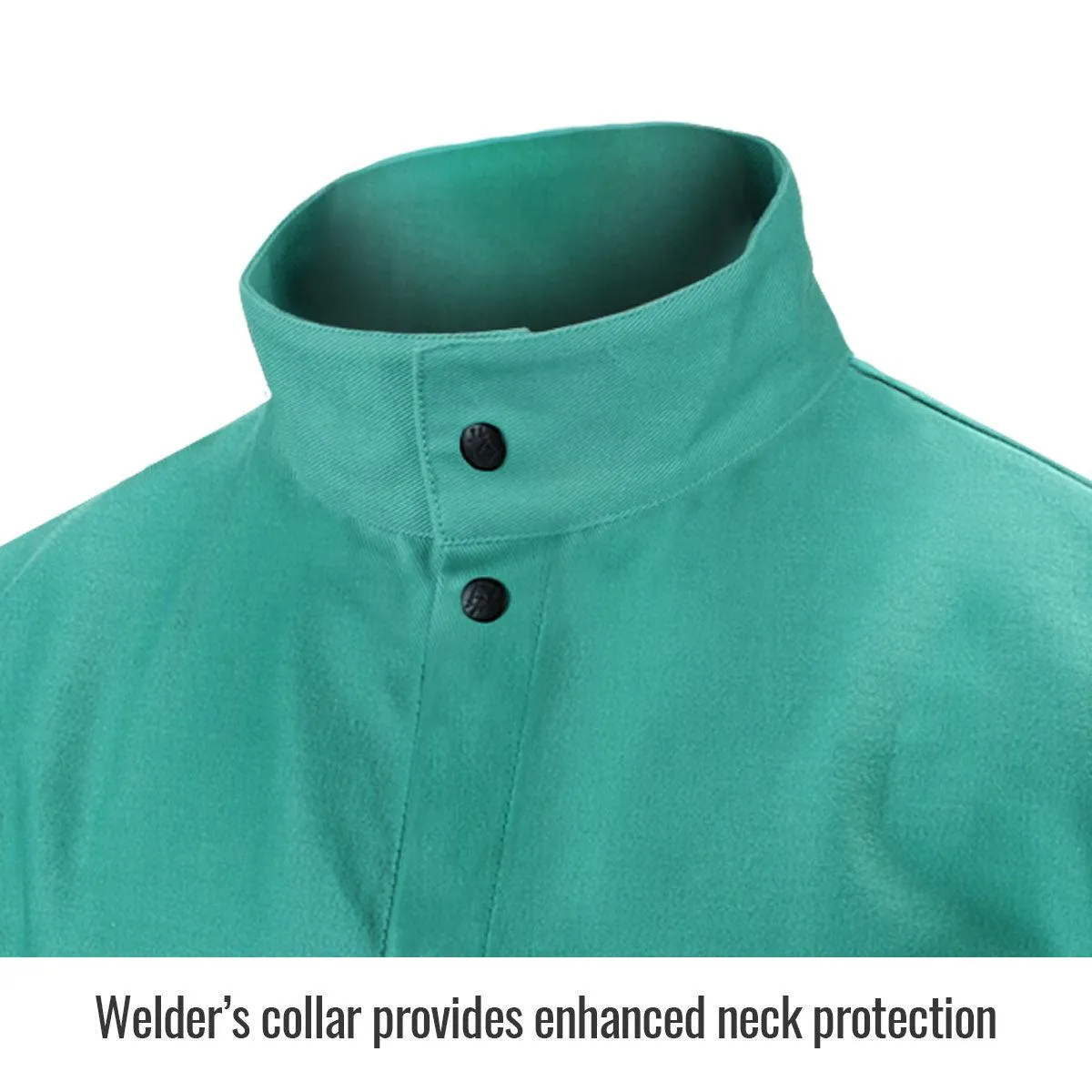 Black Stallion TruGuard 200 FR Cotton Welding Jacket, Green - F9-30C