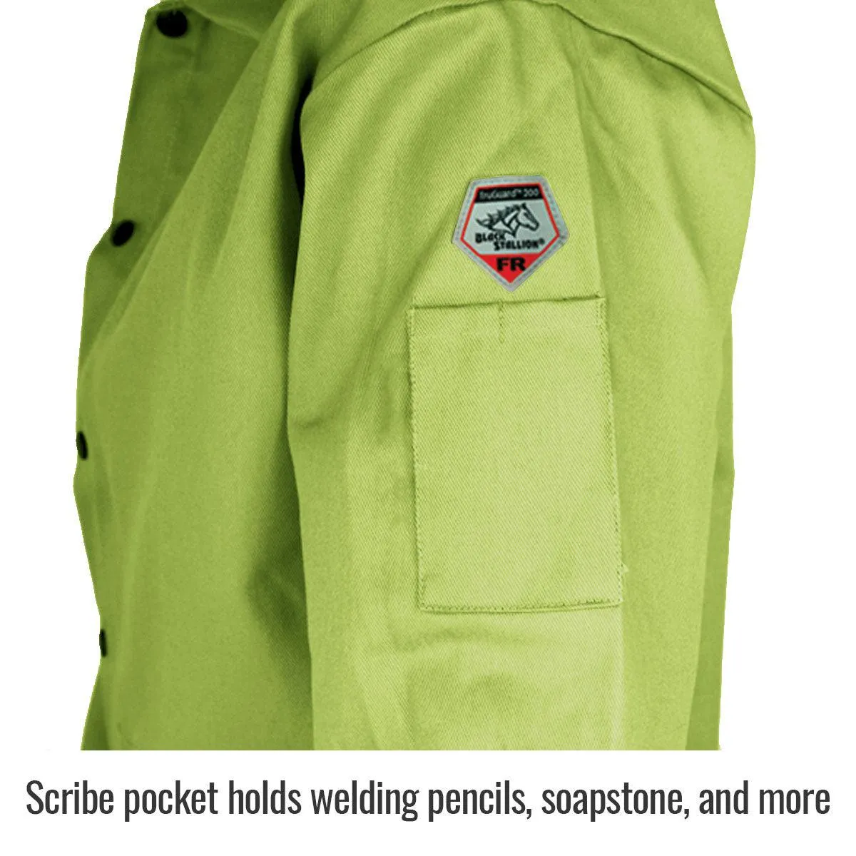 Black Stallion TruGuard 200 FR Cotton Welding Jacket, Lime - FL9-30C