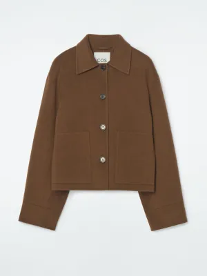 Boxy double-faced wool jacket