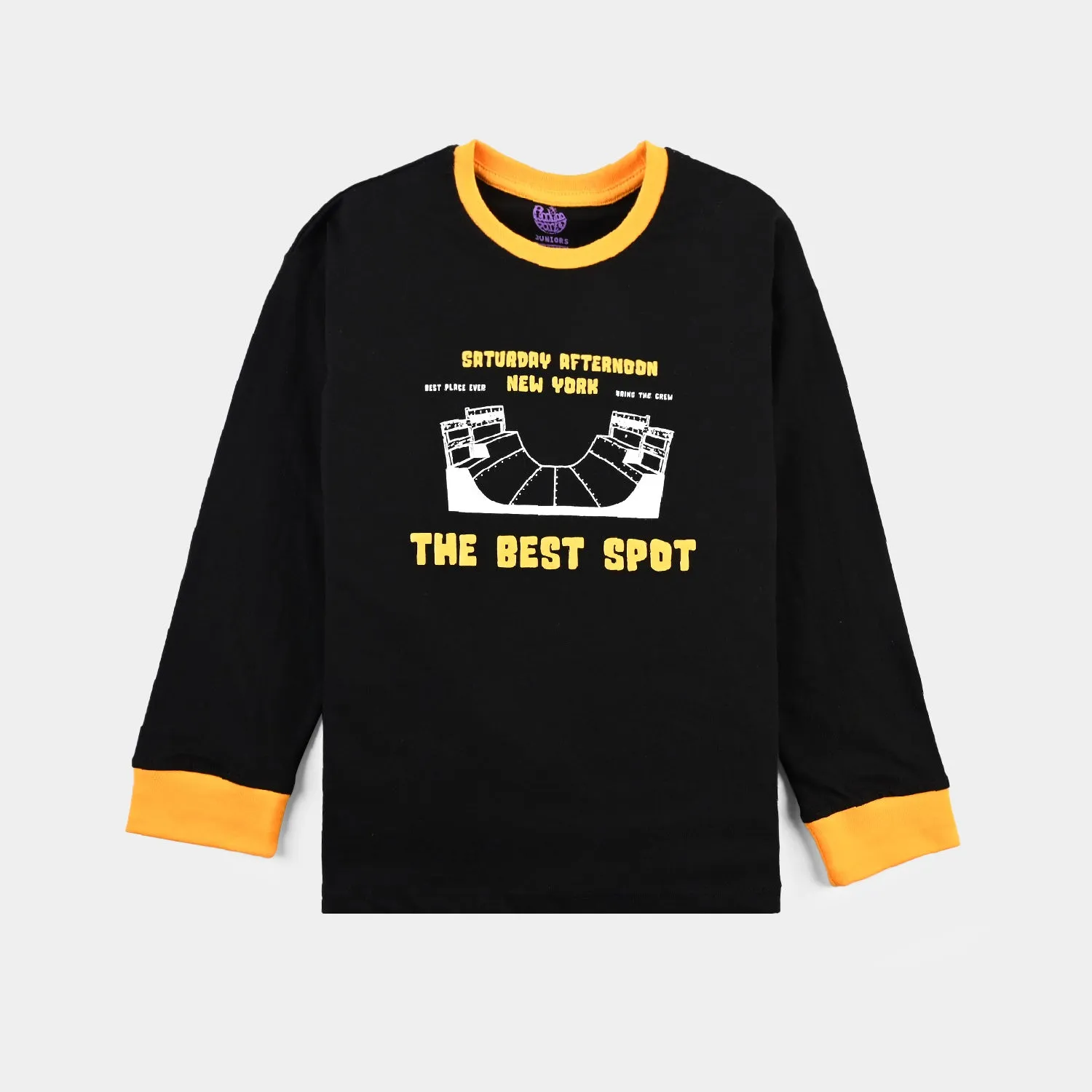 Boys Cotton Jersey T-Shirt F/S The Best Spot-Jet-Black