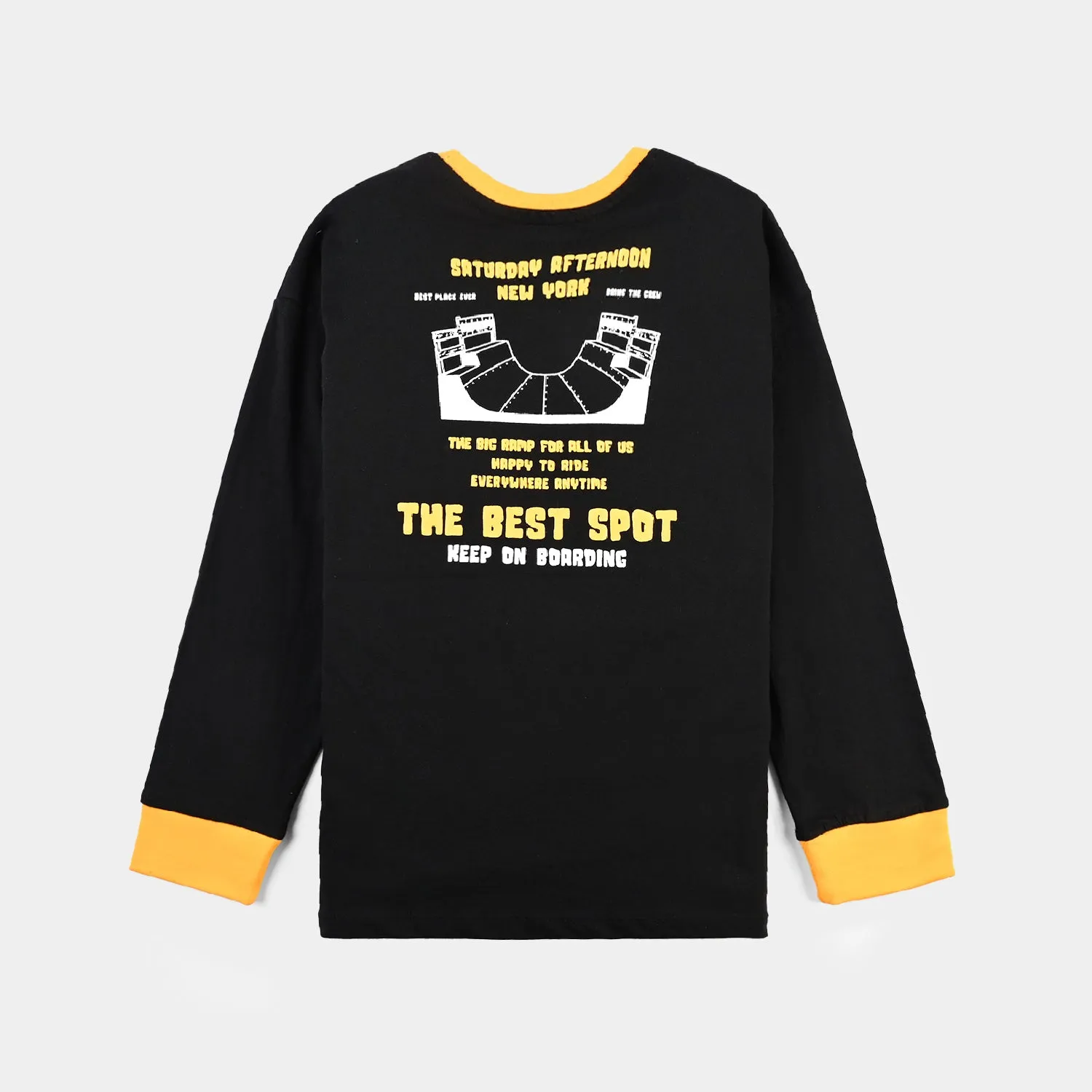 Boys Cotton Jersey T-Shirt F/S The Best Spot-Jet-Black