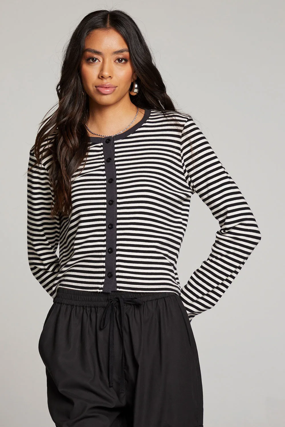 Brady Punk Stripe Button Up Pullover