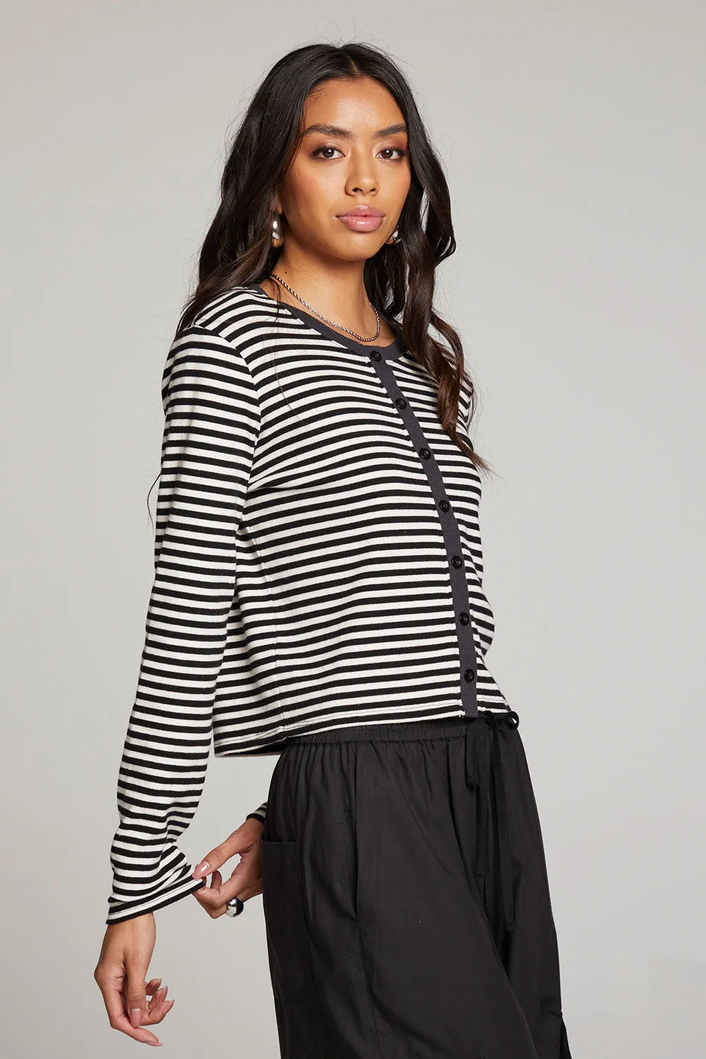 Brady Punk Stripe Button Up Pullover