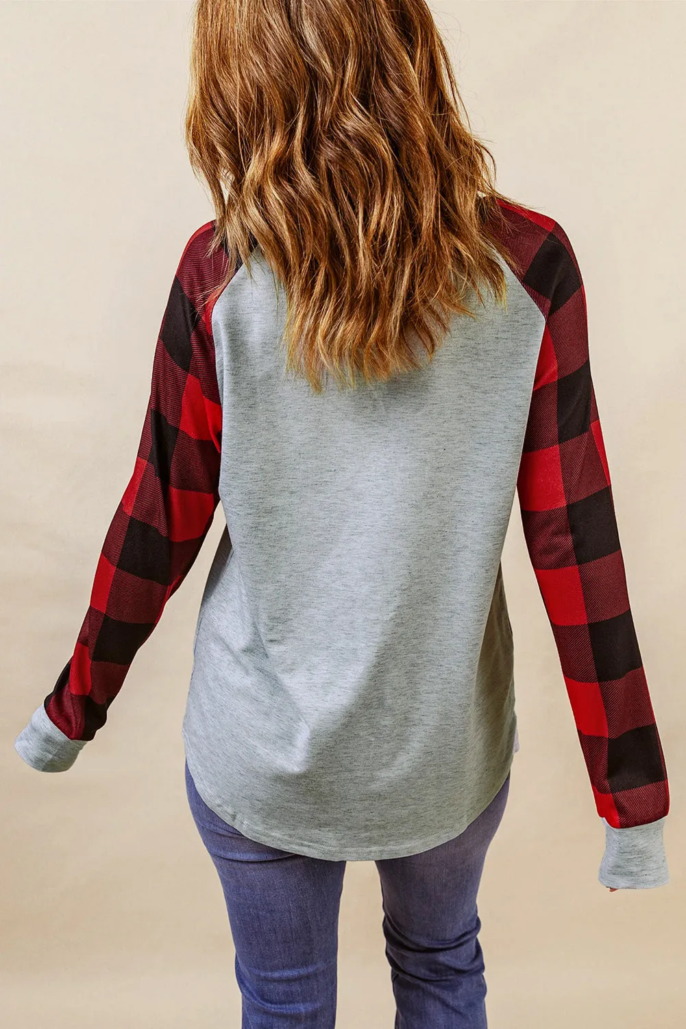 Buffalo Plaid Long Sleeve Sweatshirt