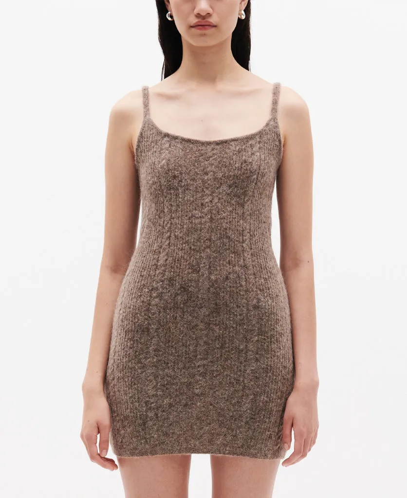 CABLE KNIT WOOL DRESS