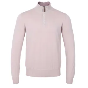 Canali 1/4 Zip Knitwear in Pink