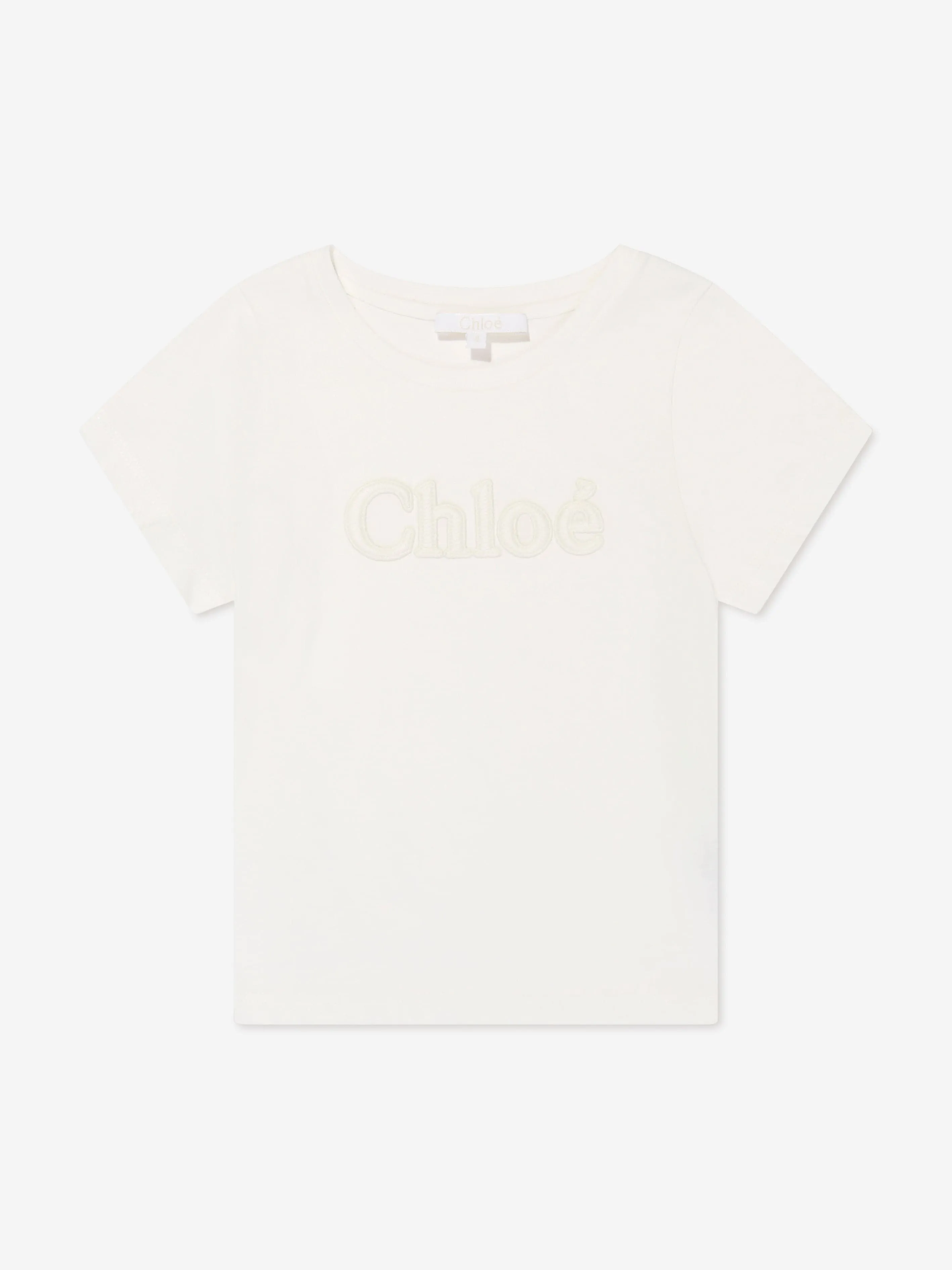 Chloé Girls Logo T-Shirt in Ivory