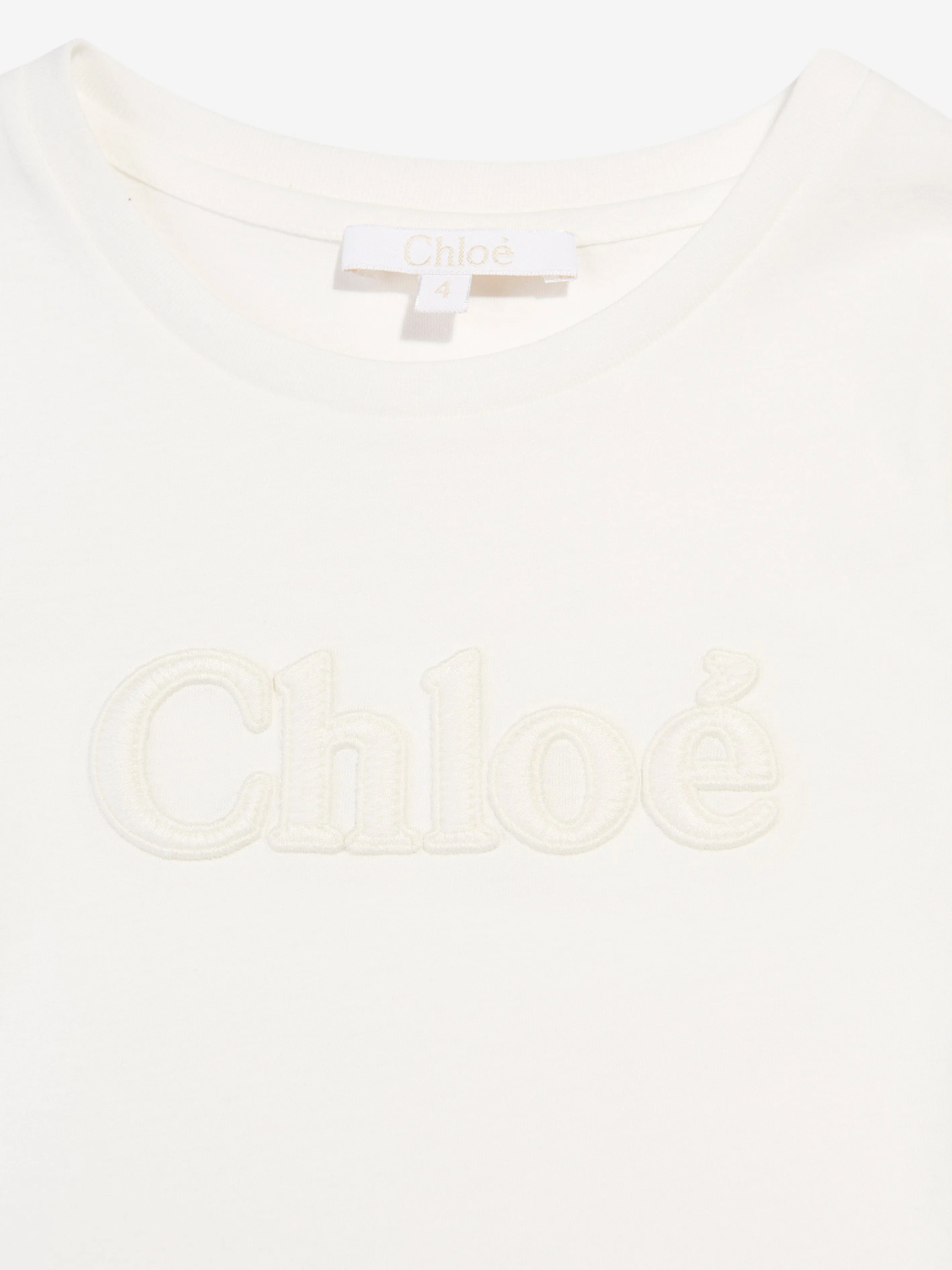 Chloé Girls Logo T-Shirt in Ivory