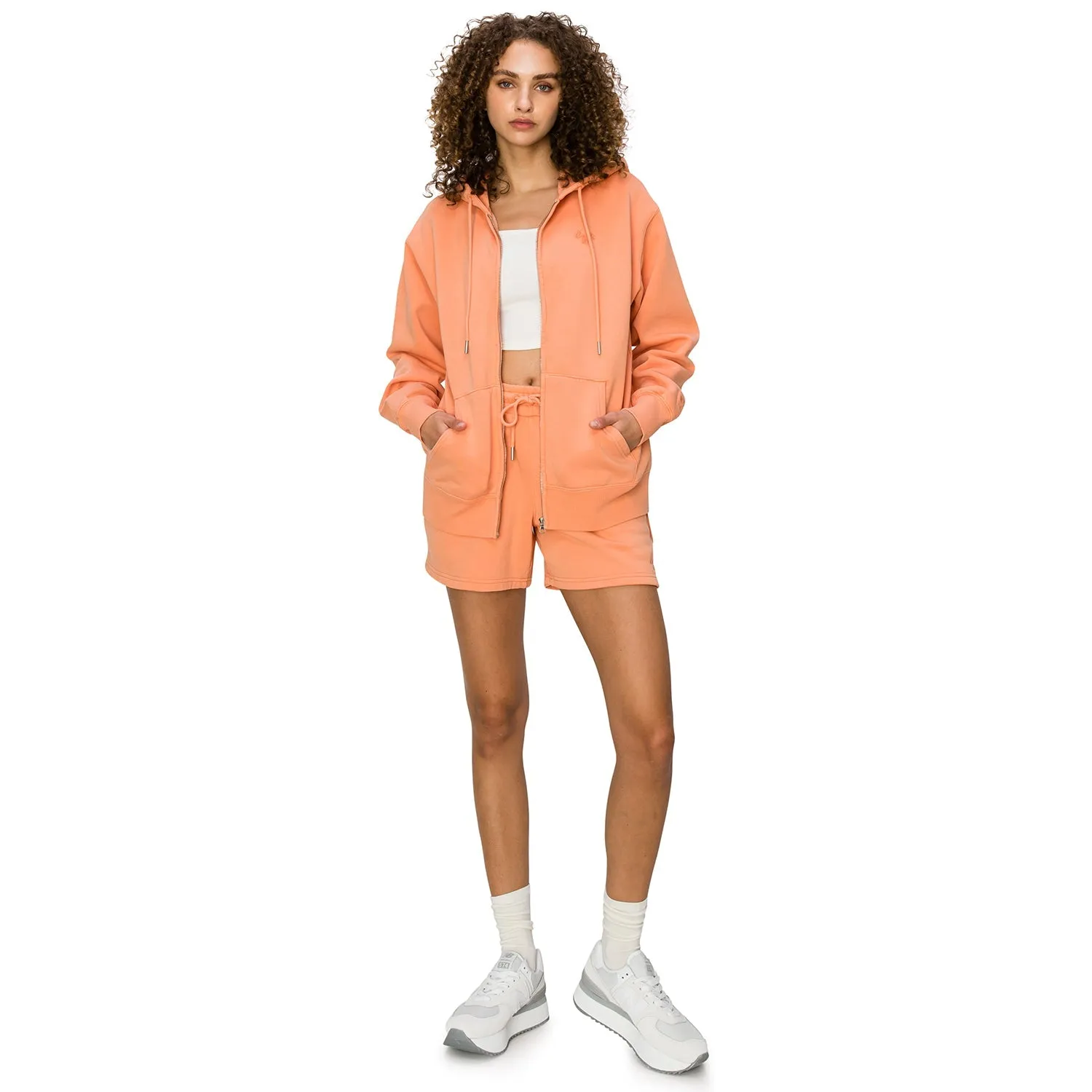 Cloud Fleece Zip Up Hoodie - Papaya