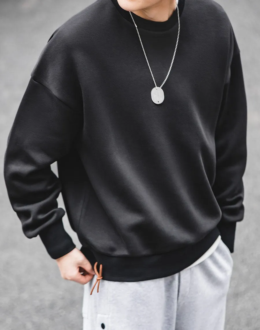 Cotton Tooling Retro Drop-Shoulder Round Neck Men's Sweater