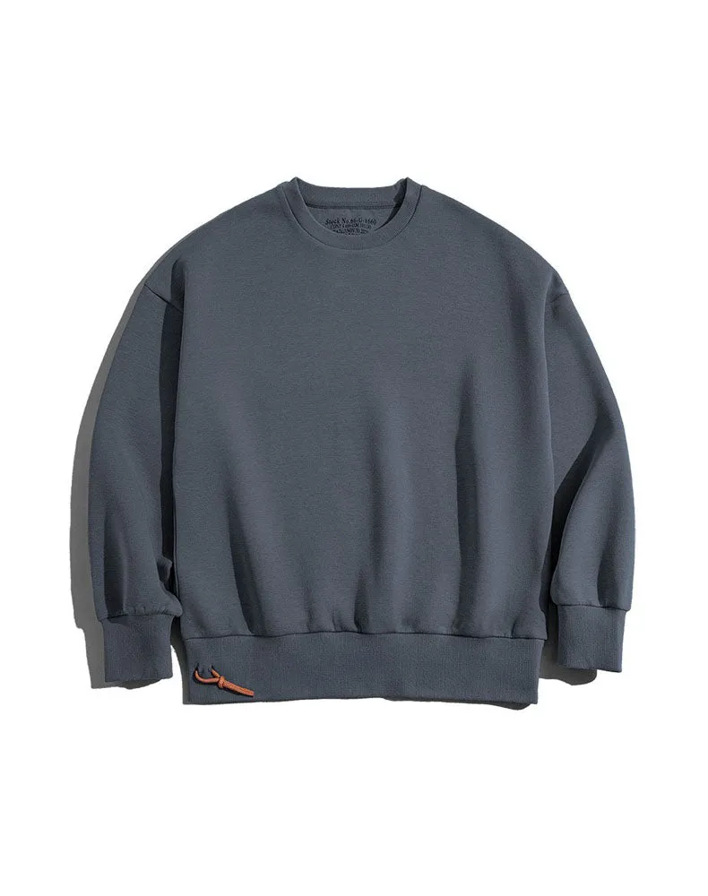 Cotton Tooling Retro Drop-Shoulder Round Neck Men's Sweater