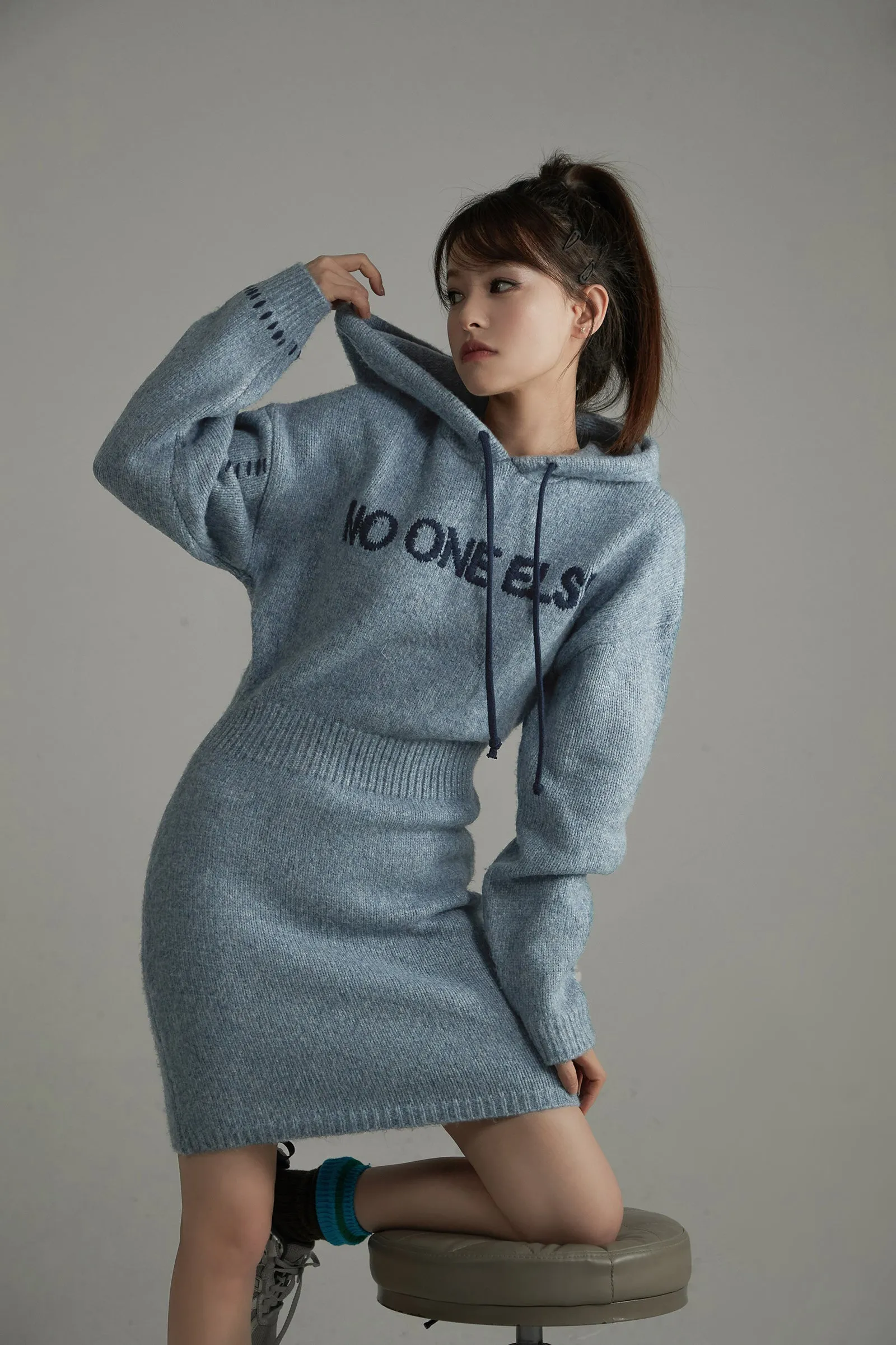 Cozy Hooded Knit Dress