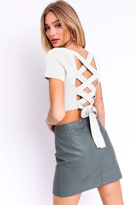 Criss Cross Back Knit Top