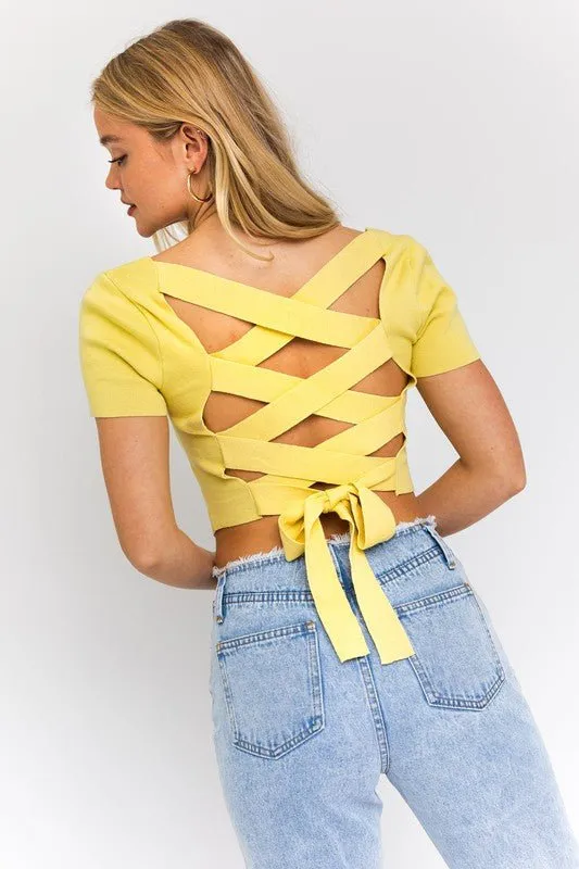 Criss Cross Back Knit Top