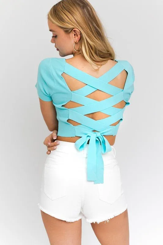 Criss Cross Back Knit Top