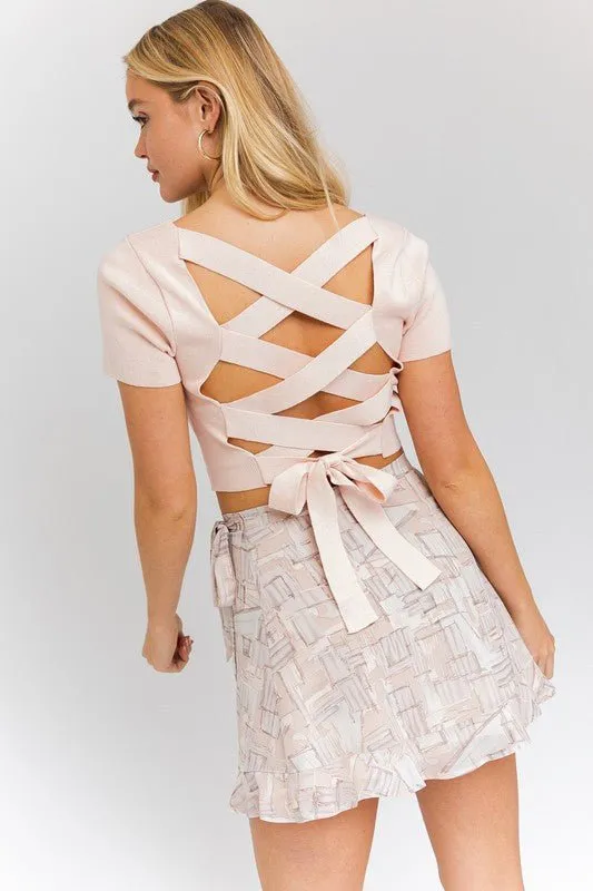 Criss Cross Back Knit Top