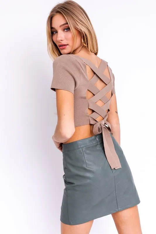 Criss Cross Back Knit Top