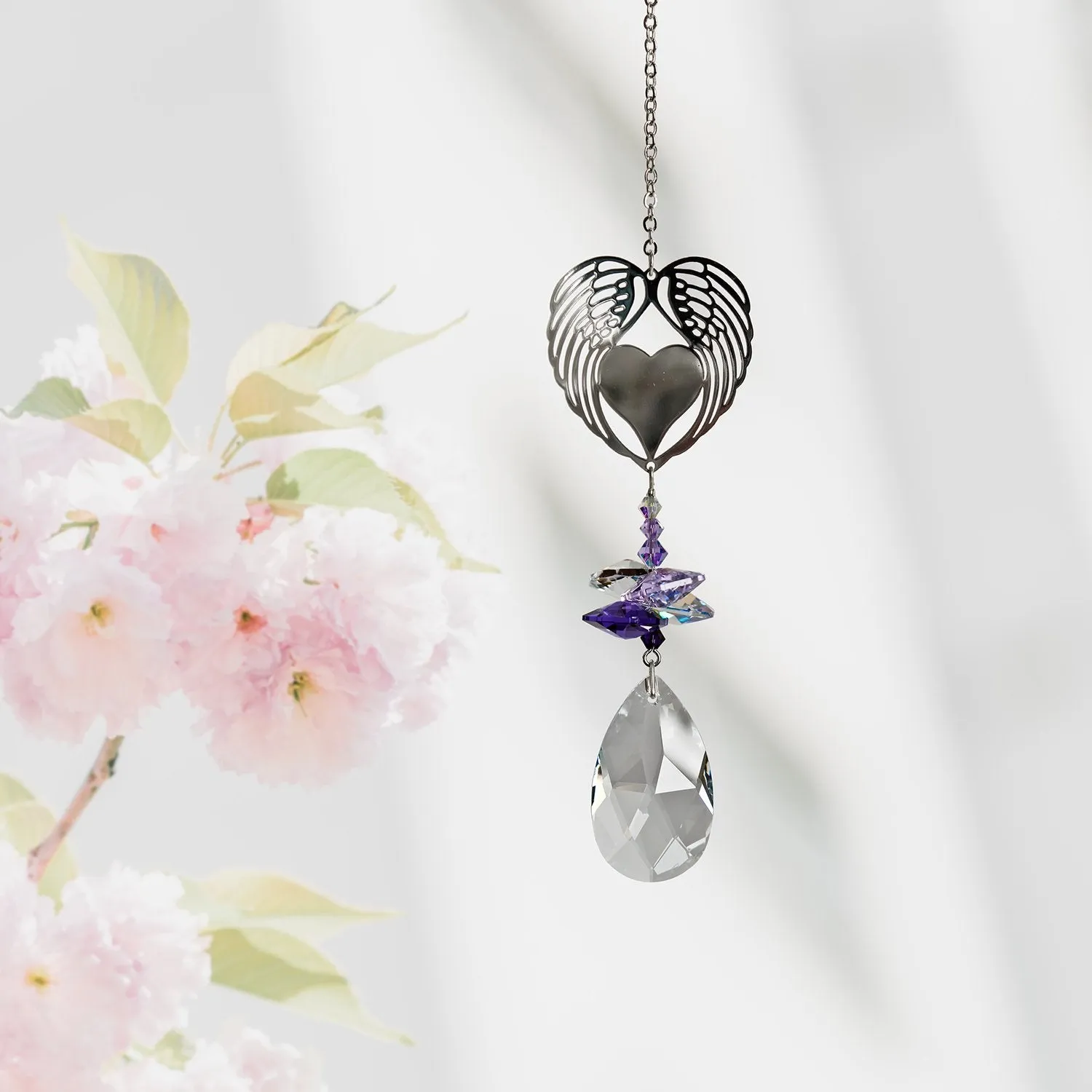 Crystal Fantasy Suncatcher - Winged Heart