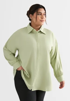 Darla Effortless Drop Shoulder Shirt - Light Green