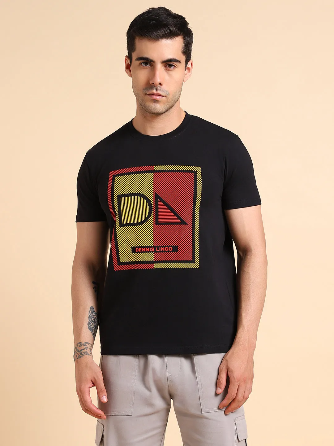 Dennis Lingo Printed Slim Fit Cotton T-shirt