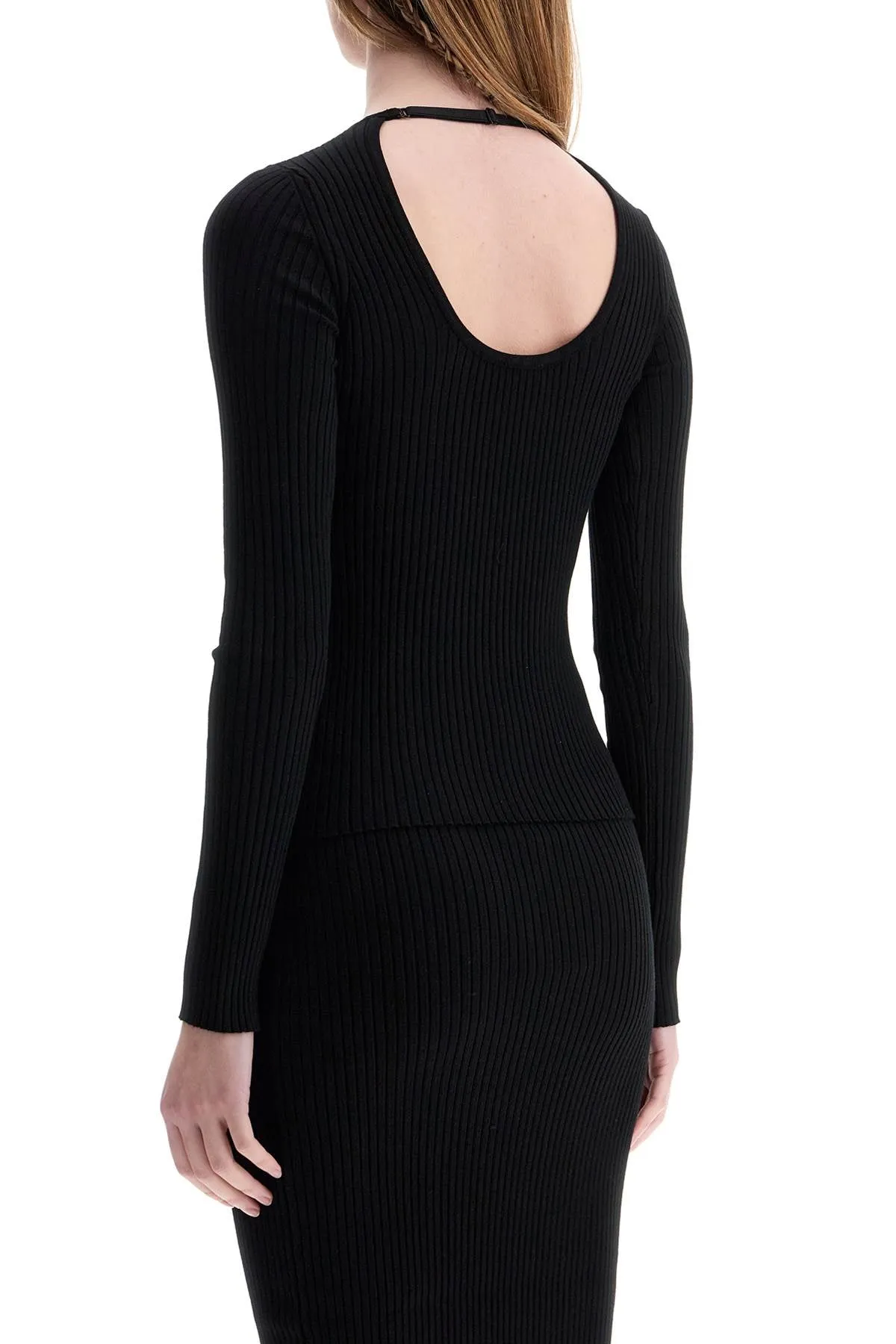 Drop-Neck Ribbed Sweater