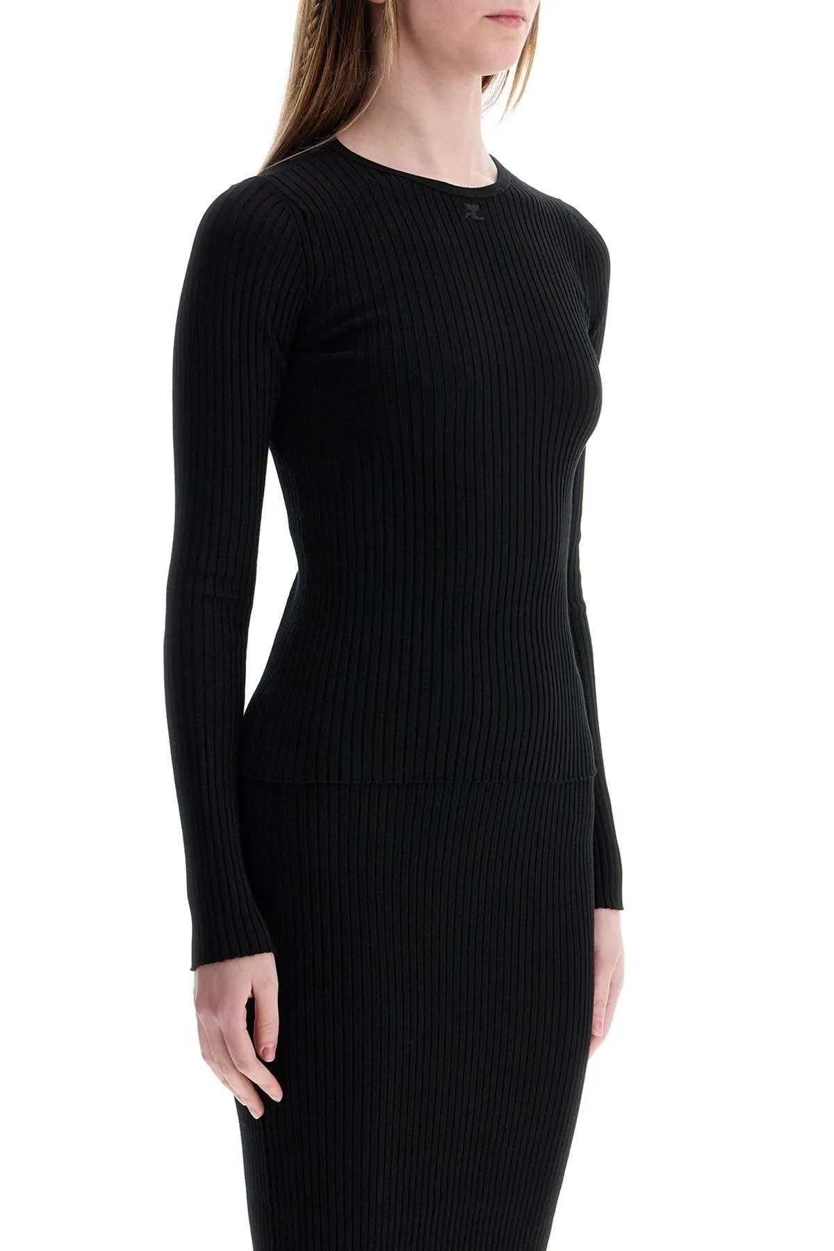 Drop-Neck Ribbed Sweater