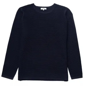 Dunworth Ribbed Navy Crew Neck Jumper