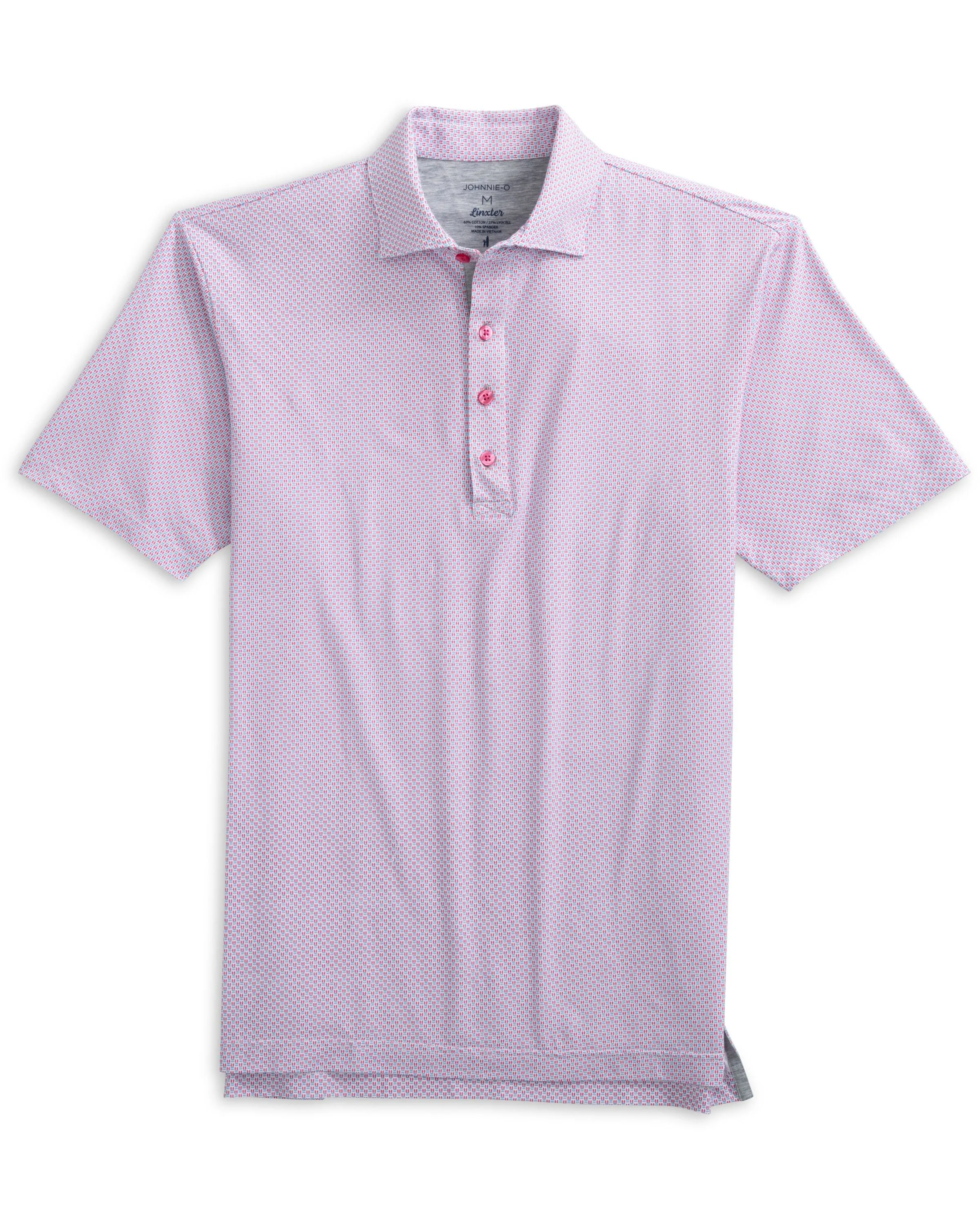 Elliott Printed Linxter Cotton Performance Polo - Dahlia