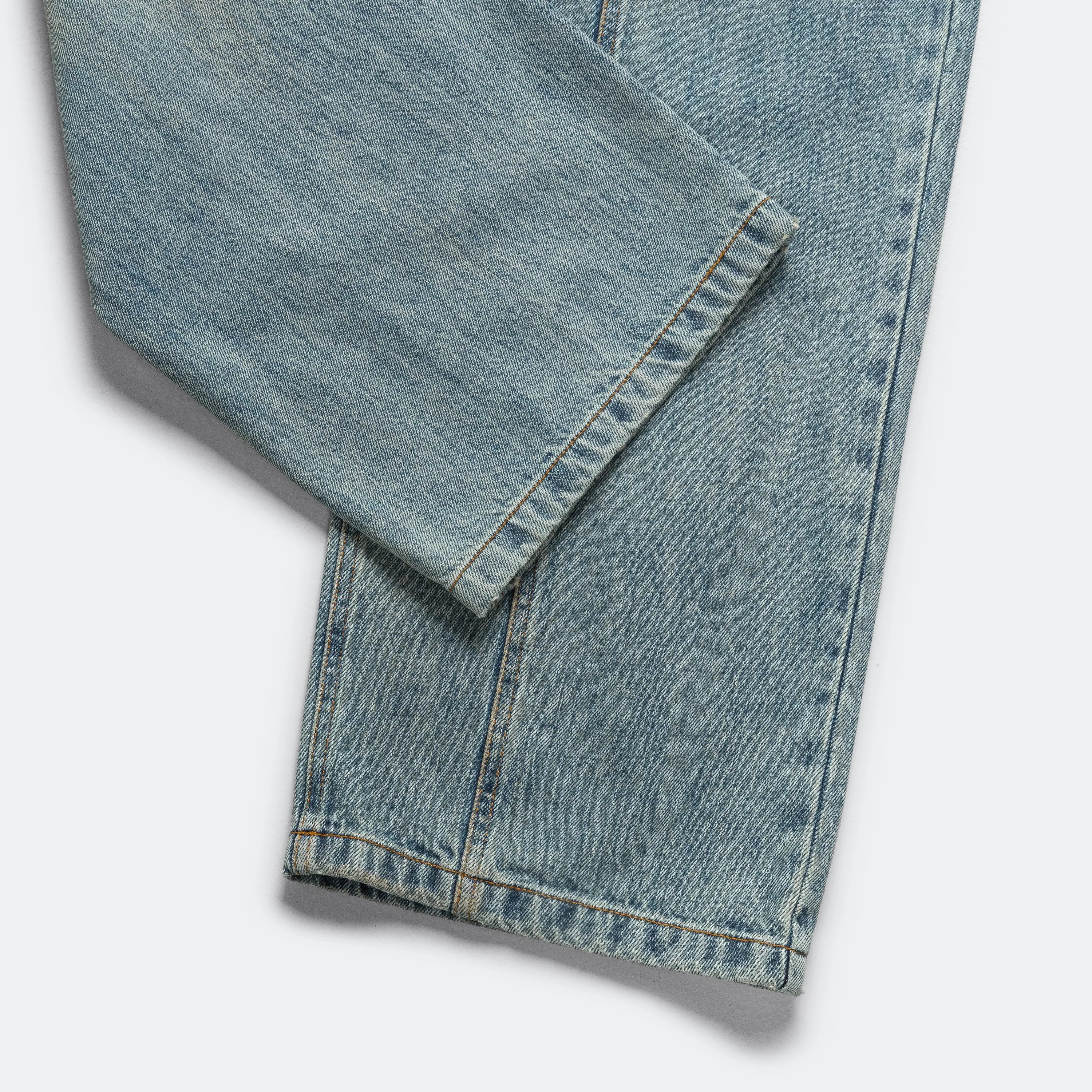 Embroidery Wrap Jeans - Washed Blue