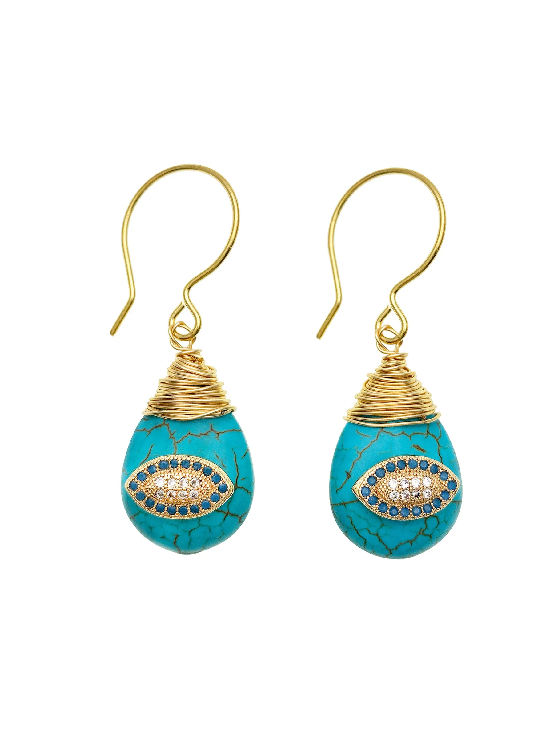 Evil Eye on Turquoise Stone Earrings EE011