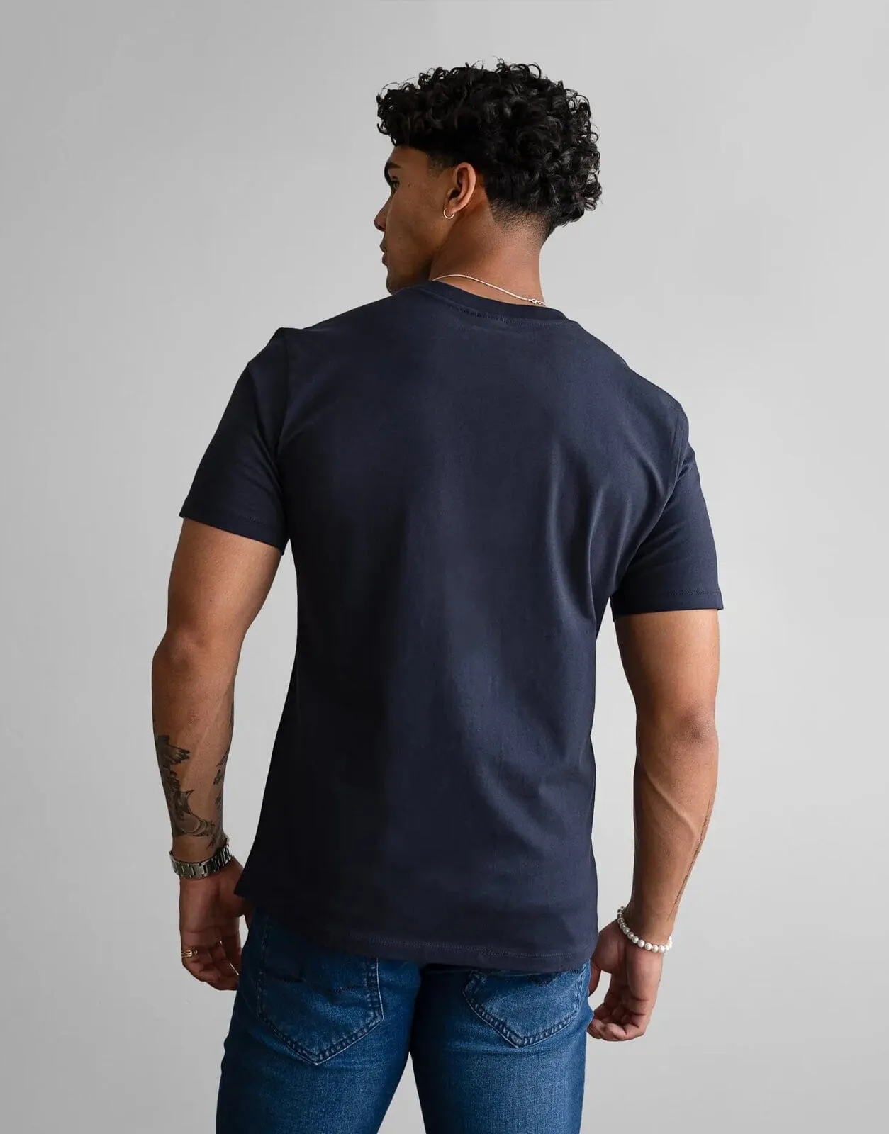 Fade Essential V-Neck Navy T-Shirt