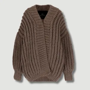 Fisherman Cardigan - Coca Brown