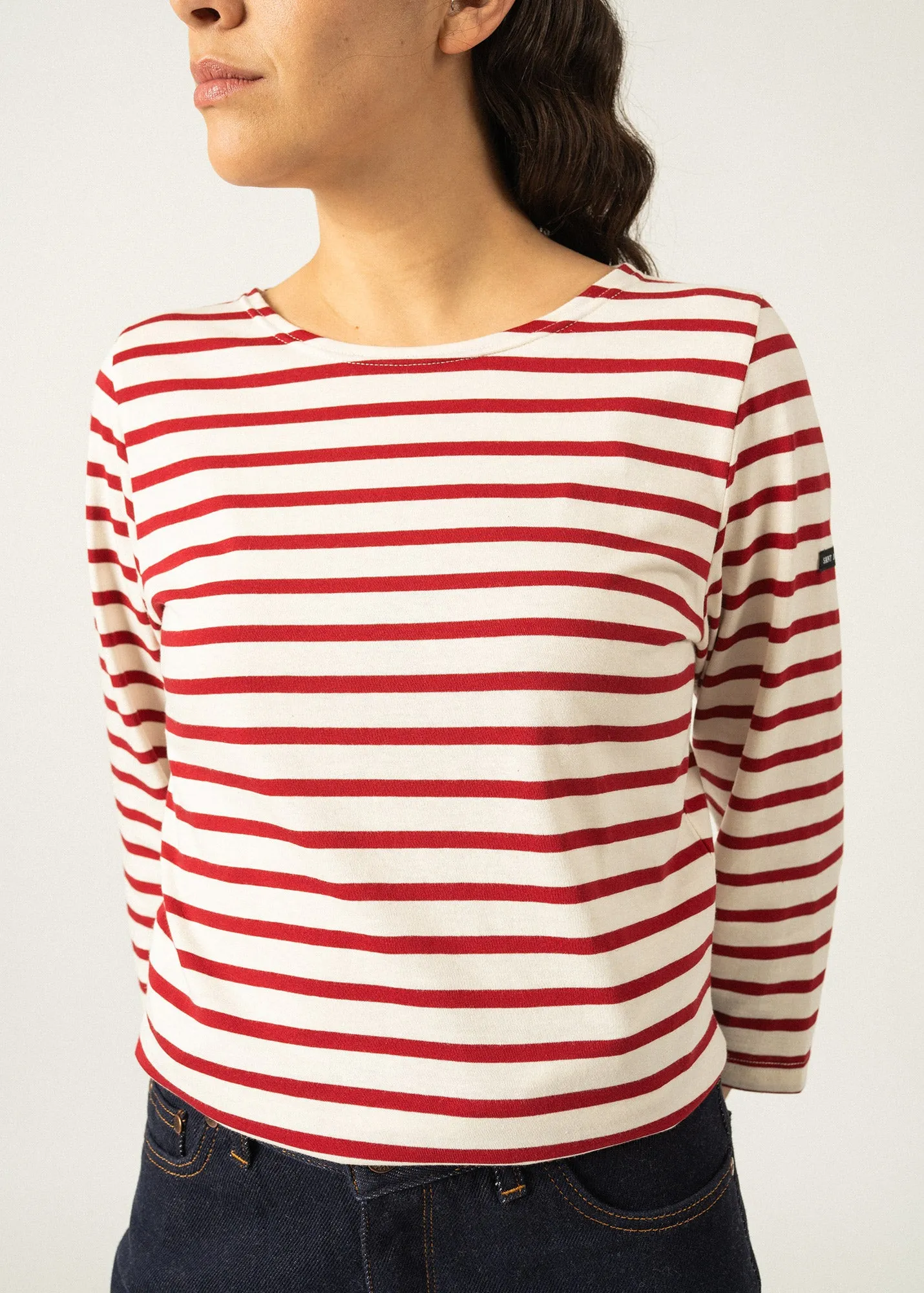 Galathée striped sailor shirt - slim fit, in light cotton (ECRU/PERSAN)