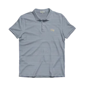 Georgia Tech Navy and White Loblolly Stripe Polo- Self Collar