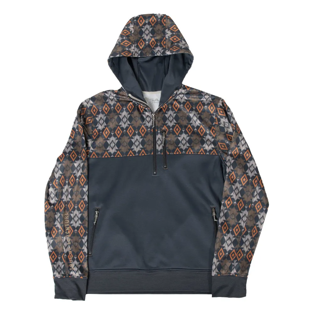 Half Zip Performance Hoodie | Chevron Cowboy