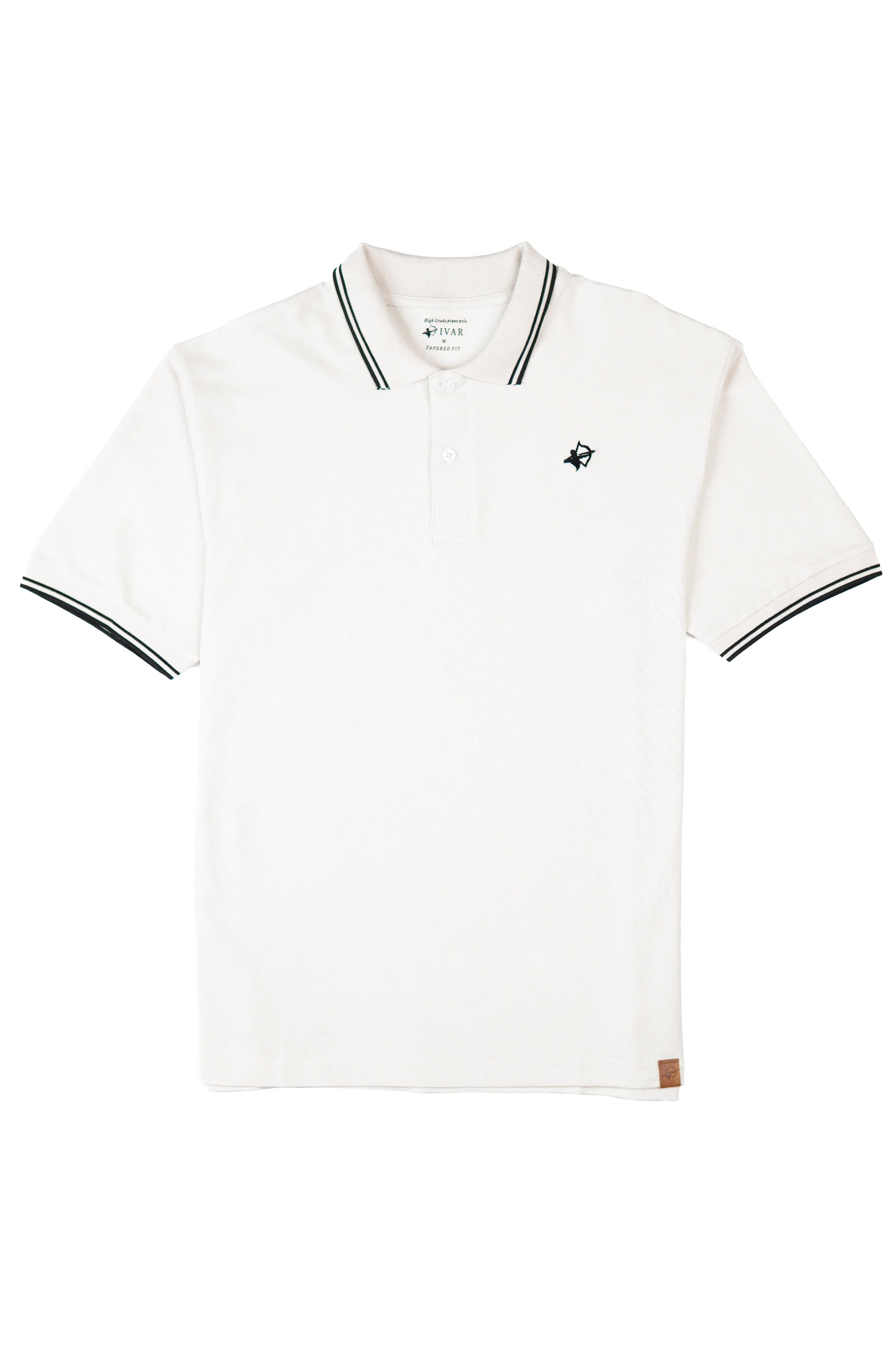 IVAR® Ice White Black Rib Polo