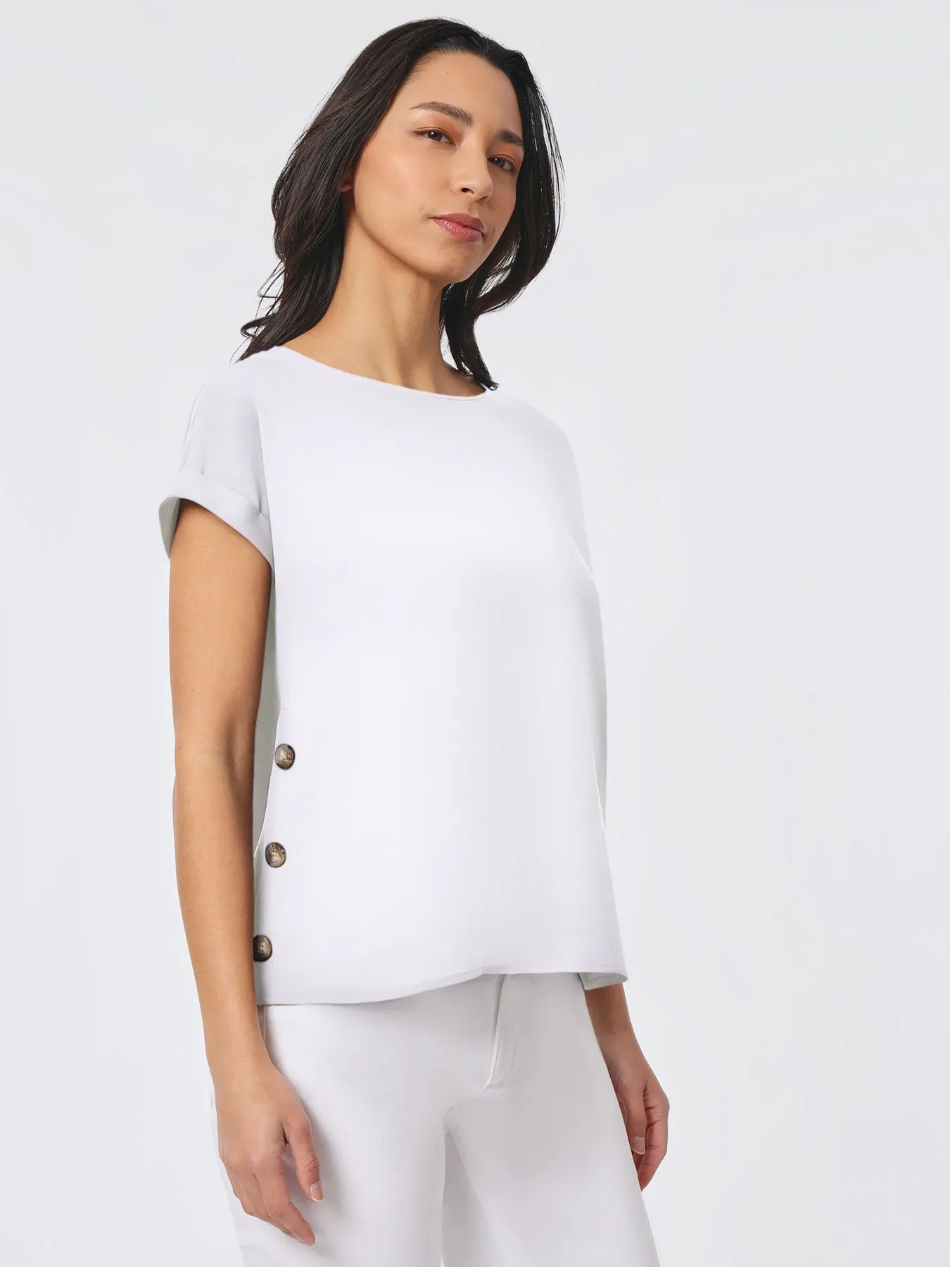 Jasper Crepe Button Detail Blouse