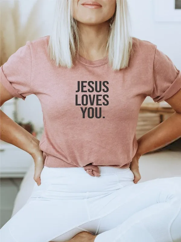 Jesus Loves You Plus Size Graphic Tee