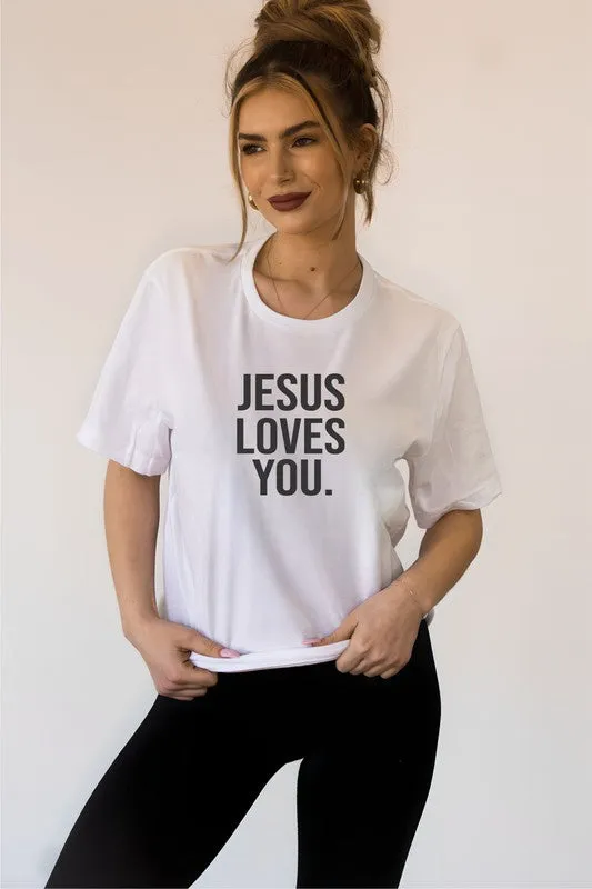 Jesus Loves You Plus Size Graphic Tee