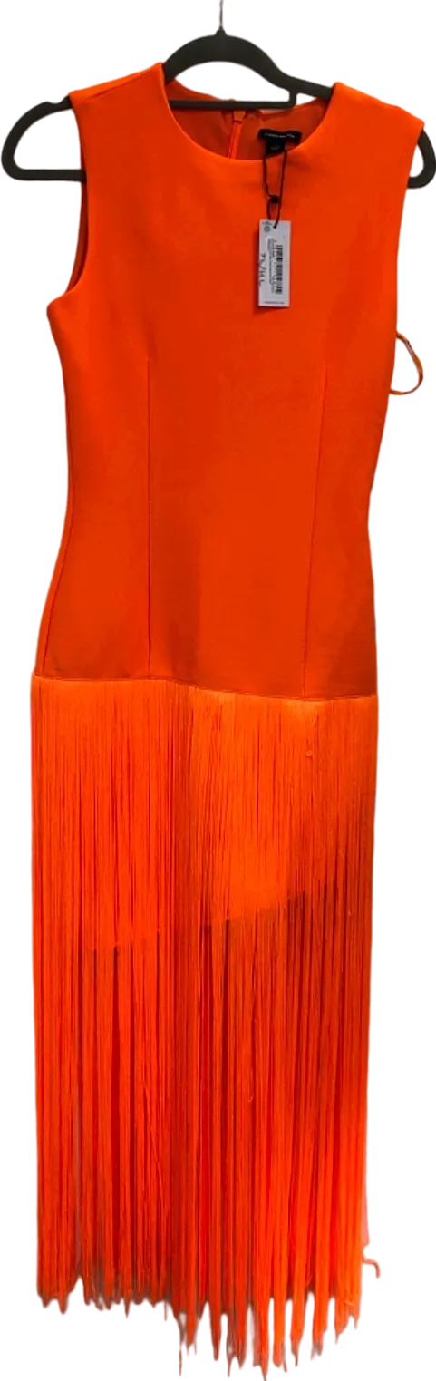 Karen Millen Orange Fringe Hem Dress UK S