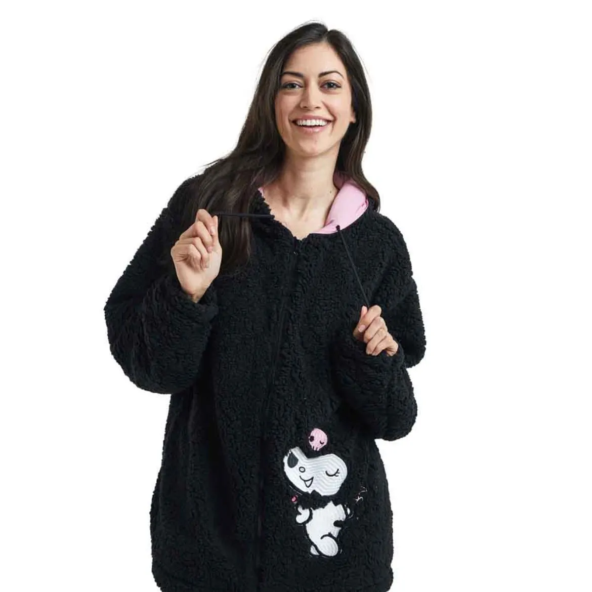 Kuromi Cozy Sherpa Zip Lounge Hoodie